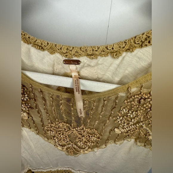 Free People flowy, beaded tank size 6 - Picture 3 of 6